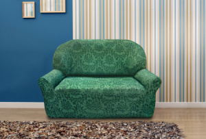 Богемия Верде. Европейский чехол на 2-ух местный диван. Универсальный