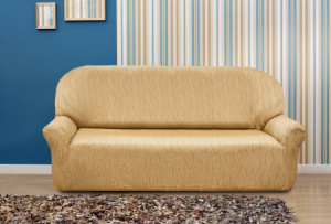 Тоскана Беж. Европейский чехол на 4-ёх местный диван. Универсальный