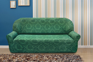 Богемия Верде. Европейский чехол на 4-ёх местный диван. Универсальный